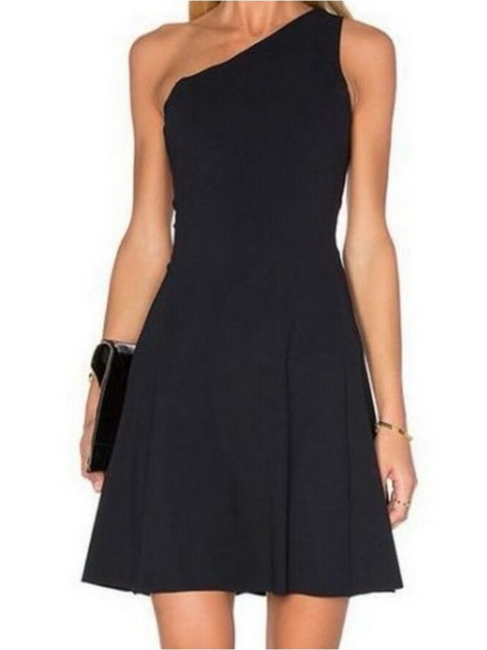 Theory One-Shoulder Black Dress